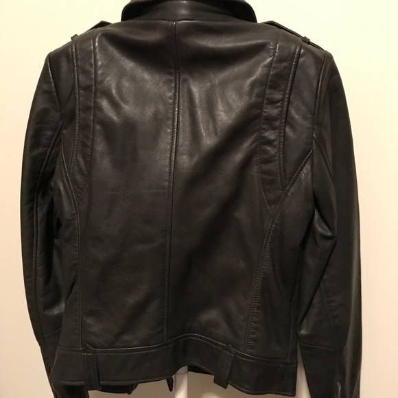 Danier grey leather biker jacket (xs) preloved - Picture 3 of 7